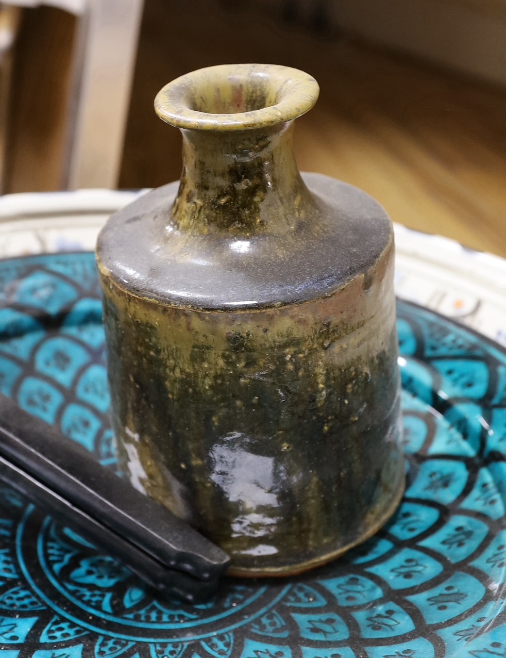 A quantity of mixed pottery, ceramics and glass toilet jars and a plated meat dome